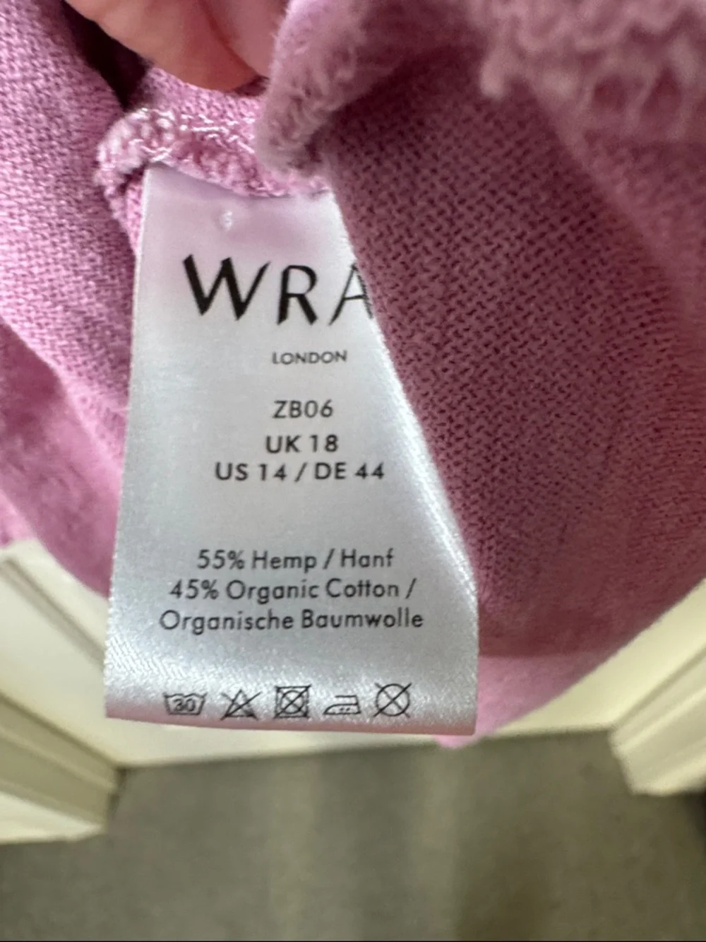 Wrap London Washed Mauve Short Sleeve Tee - Picture 3 of 3